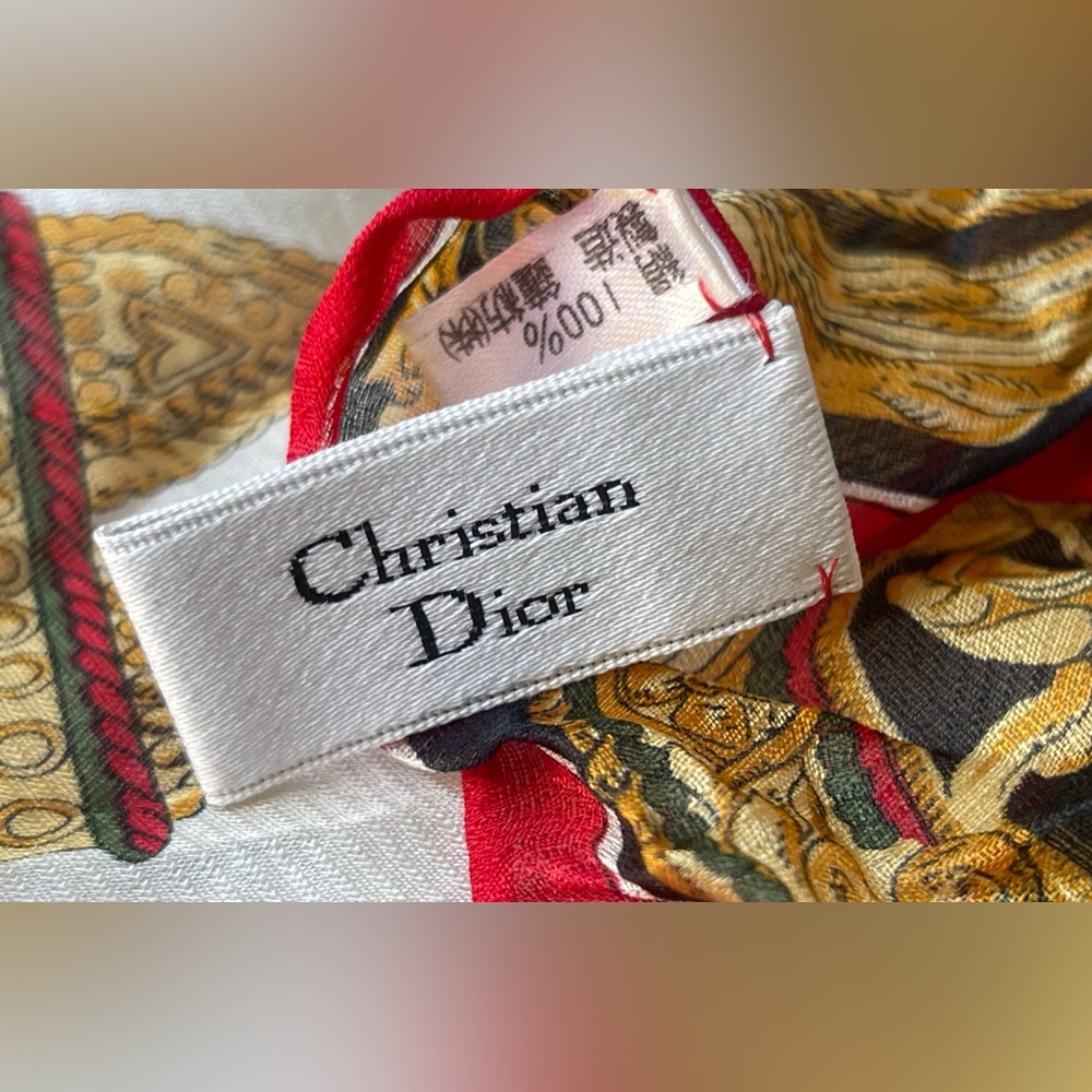 Vintage Silk Christian Dior Scarf - Picture 2 of 6